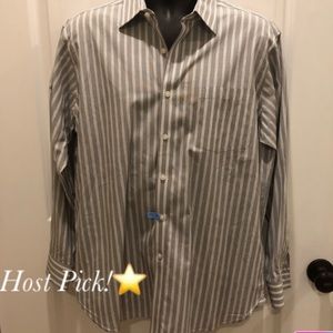 🌟HOST PICK! MICHAEL KORS, EUC, grey stripe button